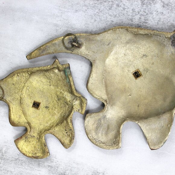 Vintage Brass Fish Wall Decor Pair – Made in India Mid Century Boho Coastal Wall - Picture 6 of 11